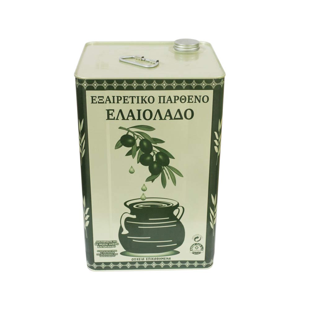 Εξαιρετικό παρθένο ελαιόλαδο Καλαμάτας 17 λίτρων σε μεταλλικό δοχείο